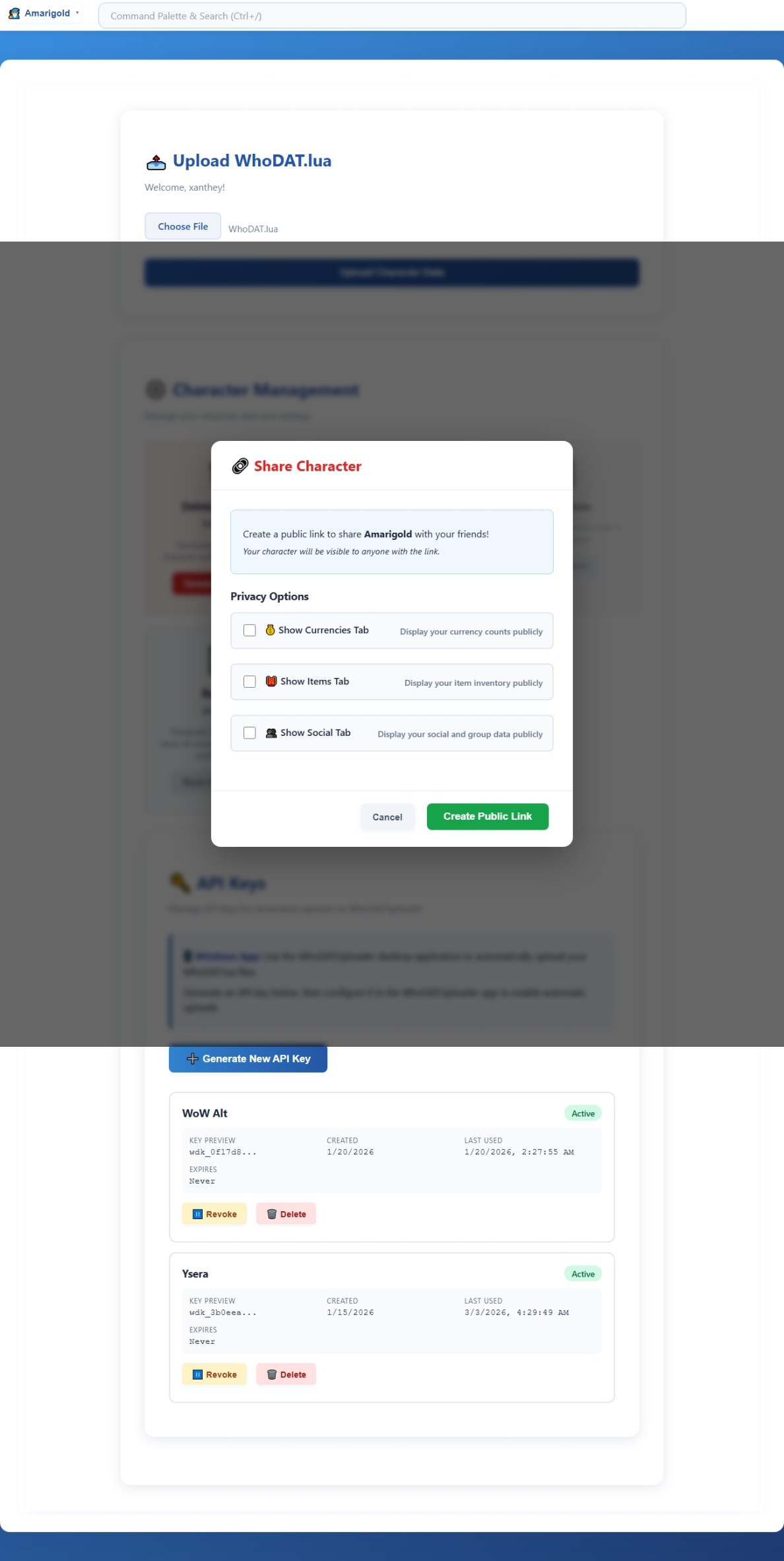 16.2   Config   Share Character